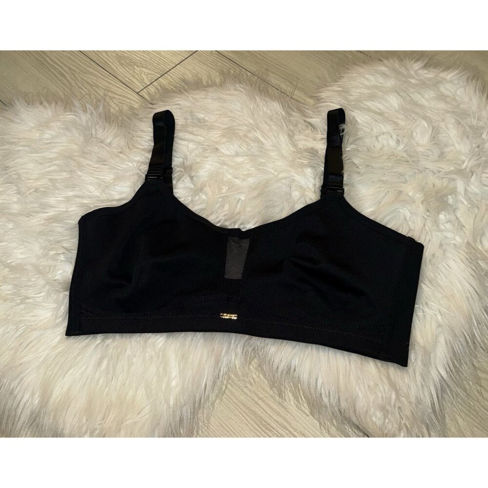 Laura Colombian Lingerie Unlined Unpadded Bra Wire Free Womens US 36B Black New